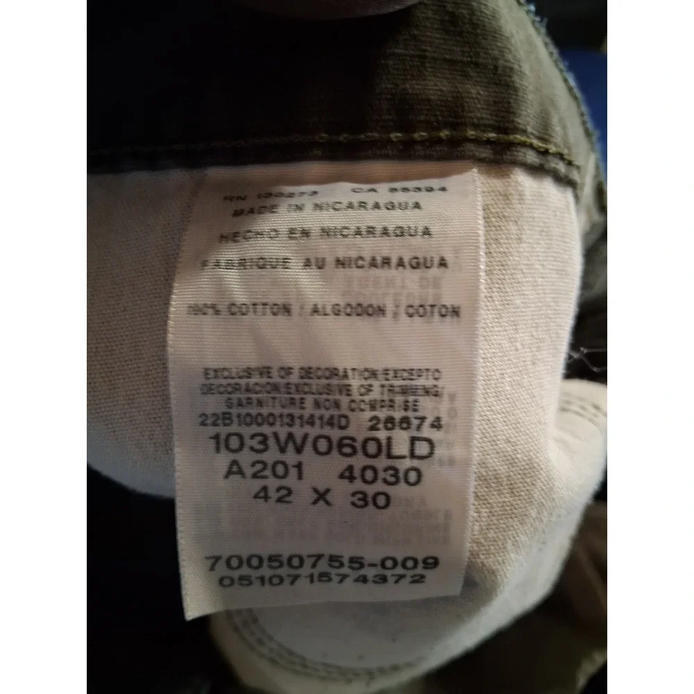 Wrangler Riggs Workwear Ripstop Cargo Pants Double Knee Straigt Men 42x30‎ Gray